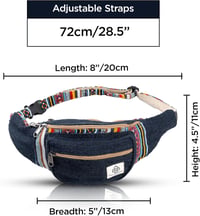 Freakmandu Unisex Kender Övtáska - Boho Csípőtáska Túrázáshoz és Futáshoz 6