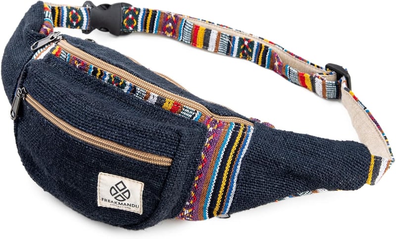 Freakmandu Unisex Kender Övtáska - Boho Csípőtáska Túrázáshoz és Futáshoz