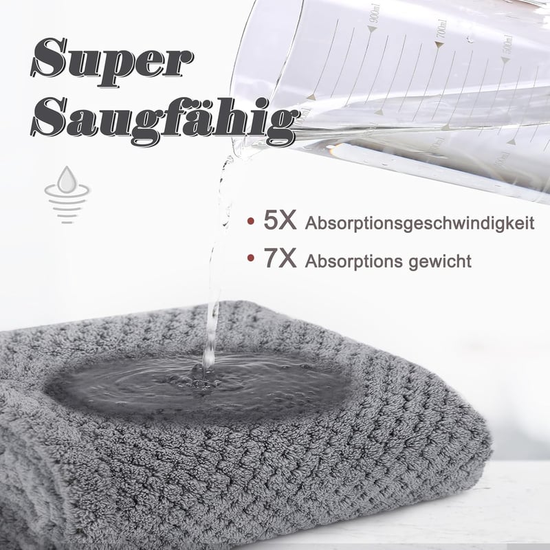 FREATECH Mikroszálas Hajszárító Turbán 3 db Gombos Gyors Száradás Hosszú Göndör Hajra