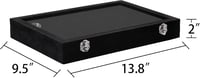 Frebeauty 24 részes bársony ékszertartó doboz átlátszó fedéllel - 24 Grid, Black 3