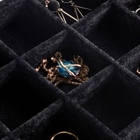 Frebeauty 24 részes bársony ékszertartó doboz átlátszó fedéllel - 24 Grid, Black 6