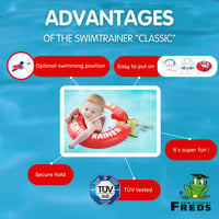 Plavecká pomôcka FREDS SWIM ACADEMY Classic 10102, červená, pre dojčatá a batoľatá od 3 mesiacov do 4 rokov, 6 – 18 kg 5