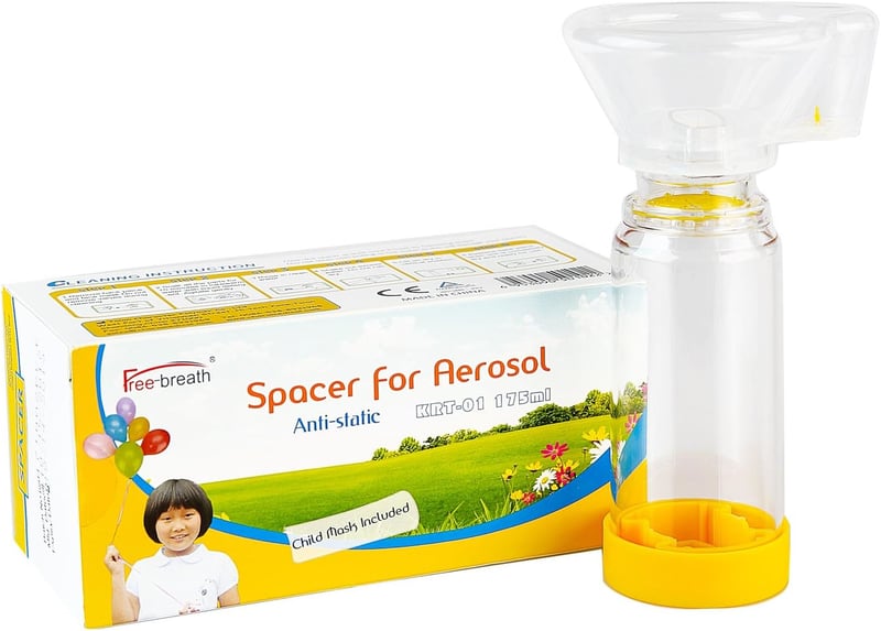 Free-breath Inhalátor Toldalék Közepes Méretben - Higiénikus Aerochamber Spacer Gyerekeknek és Felnőtteknek, Légmentesen Záródó Csomagolás