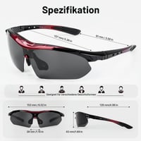 Ochelari de soare tactici polarizați 5 în 1 FREE SOLDIER, pentru bărbați, roșii, UV400, ochelari sport militari pentru ciclism, condus, pescuit, drumeții 6