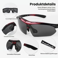 Ochelari de soare tactici polarizați 5 în 1 FREE SOLDIER, pentru bărbați, roșii, UV400, ochelari sport militari pentru ciclism, condus, pescuit, drumeții 2