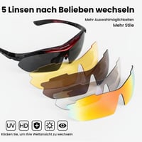 Ochelari de soare tactici polarizați 5 în 1 FREE SOLDIER, pentru bărbați, roșii, UV400, ochelari sport militari pentru ciclism, condus, pescuit, drumeții 3
