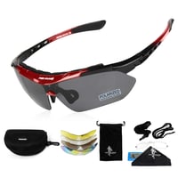 Ochelari de soare tactici polarizați 5 în 1 FREE SOLDIER, pentru bărbați, roșii, UV400, ochelari sport militari pentru ciclism, condus, pescuit, drumeții 1