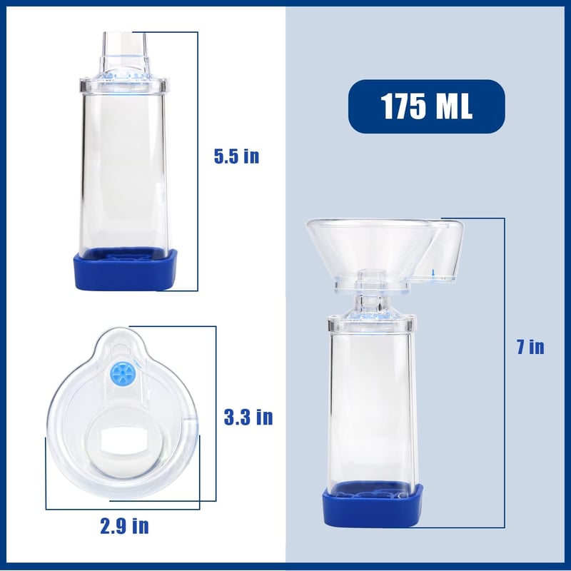 free-space Spacer Chamber Plus Flow-Vu Antisztatikus Inhalátor Toldalék Gyermekeknek - Aeroszol Maszk Kupakkal, Légzésjelzővel