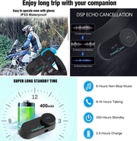 FreedConn T-Comvb Motoros Sisak Bluetooth Intercom 2-3 Rider Kihangosított Kommunikáció 6