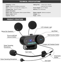 FreedConn T-Comvb Motoros Sisak Bluetooth Intercom 2-3 Rider Kihangosított Kommunikáció 2