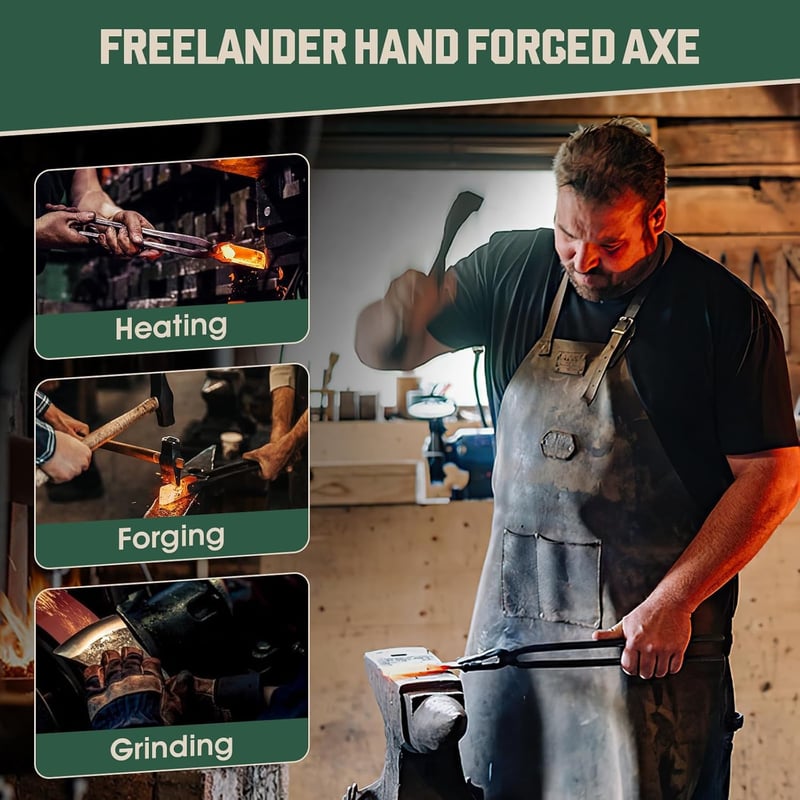 Freelander Kézifejsze 33,5 cm Kovácsolt Fejsze Kempingezéshez Tokkal