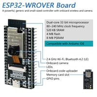 Vývojová súprava Freenove ESP32-CAM, dvojjadrový 32-bitový 240 MHz mikrokontrolér, vstavaná kamera, WiFi+BT, 795-stranový návod, Python C Jav 3