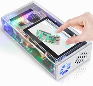 FREENOVE Raspberry Pi 5 számítógépház készlet M.2 NVMe SSD, 4,3" érintőképernyő, 5 MP kamera