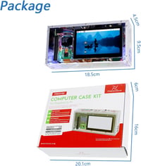 FREENOVE Raspberry Pi 5 számítógépház készlet M.2 NVMe SSD, 4,3" érintőképernyő, 5 MP kamera 7