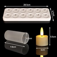 FREEPOWER 12 LED Mécses Újratölthető USB Töltőállomással Távirányító Időzítő Meleg Fehér Fény Gyertya Szett 4x5.5cm 6