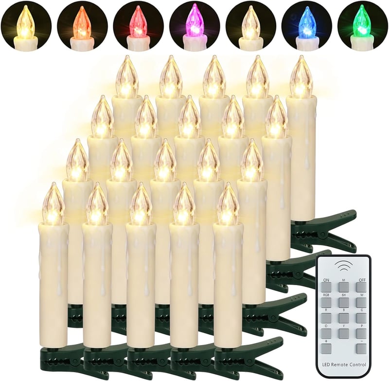 FREEPOWER 20 LED Karácsonyfa Gyertya Vezeték Nélküli Távirányítóval Időzítővel