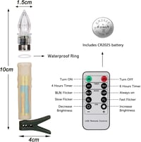 FREEPOWER 30db LED Karácsonyfa Gyertya Távirányítóval, Meleg Fehér Vezeték Nélküli Dekoráció 6