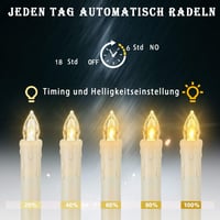 FREEPOWER 30db LED Karácsonyfa Gyertya Távirányítóval, Meleg Fehér Vezeték Nélküli Dekoráció 5