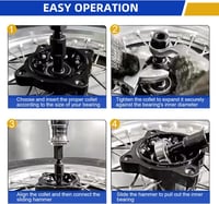 Set de extractor de rulmenți FreeTec din 12 piese pentru rulmenți interiori orbi de 8-32 mm, cu ciocan culisant și adaptoare expandabile pentru motociclete și ATV-uri 5