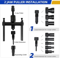 Set de extractor de rulmenți FreeTec din 12 piese pentru rulmenți interiori orbi de 8-32 mm, cu ciocan culisant și adaptoare expandabile pentru motociclete și ATV-uri 4
