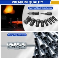 Set de extractor de rulmenți FreeTec din 12 piese pentru rulmenți interiori orbi de 8-32 mm, cu ciocan culisant și adaptoare expandabile pentru motociclete și ATV-uri 8