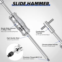 Set de extractor de rulmenți FreeTec din 12 piese pentru rulmenți interiori orbi de 8-32 mm, cu ciocan culisant și adaptoare expandabile pentru motociclete și ATV-uri 6