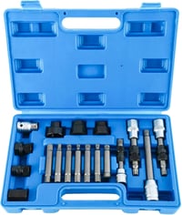 FreeTec 18 Részes Generátor Szabadonfutó Szerszámkészlet 1/2 Colos Hajtással VW Ford Audi Fiat Autókhoz 33 Fogas Dugókulcs 1