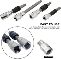 FreeTec 18 Részes Generátor Szabadonfutó Szerszámkészlet 1/2 Colos Hajtással VW Ford Audi Fiat Autókhoz 33 Fogas Dugókulcs 6