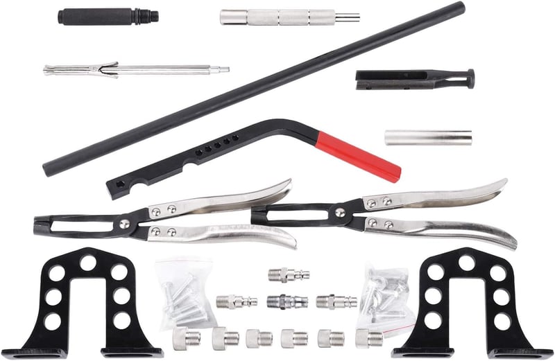 FreeTec 25 Részes Univerzális Szelepprés Összenyomó Szerszám Készlet 8-16-24mm Szelepszár Tömítés OHV OHC Motorokhoz