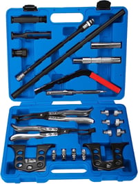 FreeTec 25 Részes Univerzális Szelepprés Összenyomó Szerszám Készlet 8-16-24mm Szelepszár Tömítés OHV OHC Motorokhoz 1
