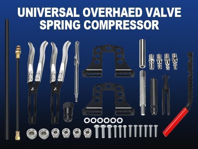 FreeTec 25 Részes Univerzális Szelepprés Összenyomó Szerszám Készlet 8-16-24mm Szelepszár Tömítés OHV OHC Motorokhoz