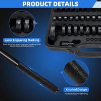 FreeTec 52 Részes Kerékcsapágy Szerelő Készlet Tömítőgyűrű Szimering Húzó Nyomó Szerszám 18-65mm Fekete 7
