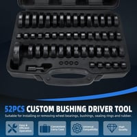 FreeTec 52 Részes Kerékcsapágy Szerelő Készlet Tömítőgyűrű Szimering Húzó Nyomó Szerszám 18-65mm Fekete 2