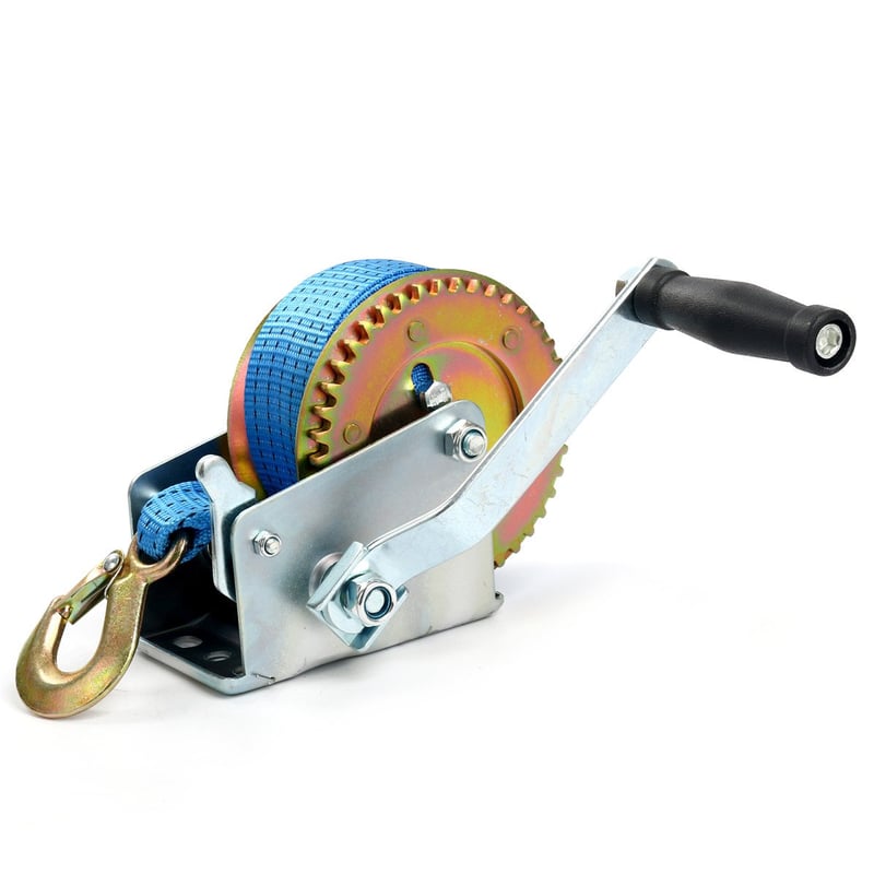 FreeTec FY9210 ručno vitlo s plavom poliesterskom trakom - 453 kg, 8 m