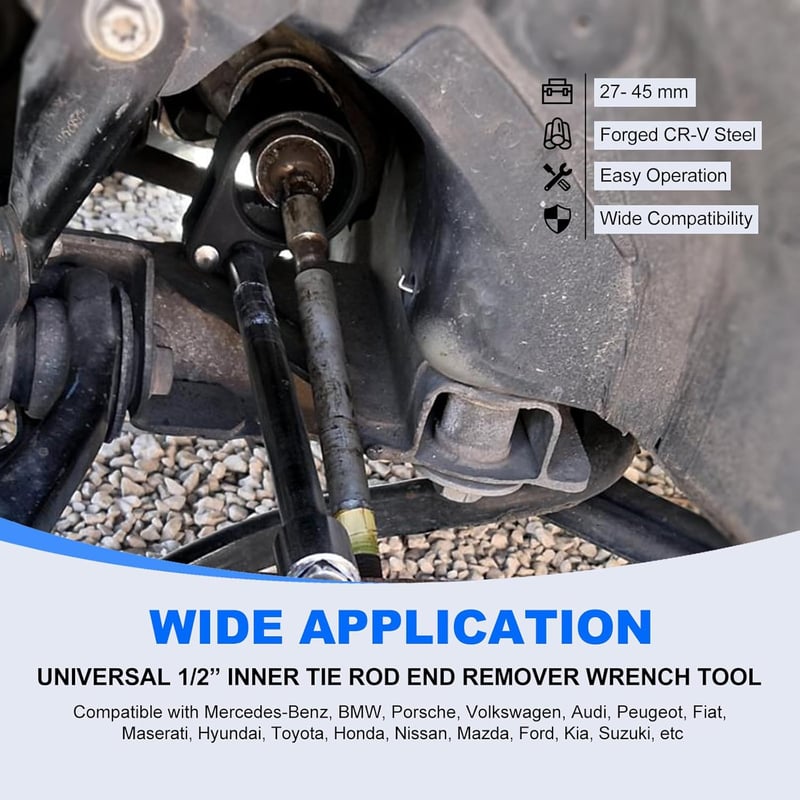 FreeTec Univerzális Kormányrudazat Szerelő Kulcs 27-42mm Axiális Csukló Szerszám Autó Teherautó Ford VW Audi Kompatibilis