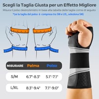 FREETOO Könnyű Bal Csuklótámasz Szürke S/M Fájdalomcsillapító Ortopédikus Karpántli 6
