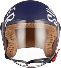 FREEUP Gyerek Motoros Sisak Napellenzővel Kék Roller Moped Bukósisak Fiúknak Lányoknak 48-55cm 5-12 Éveseknek ECE Tanúsítvánnyal 3