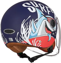 FREEUP Gyerek Motoros Sisak Napellenzővel Kék Roller Moped Bukósisak Fiúknak Lányoknak 48-55cm 5-12 Éveseknek ECE Tanúsítvánnyal 6