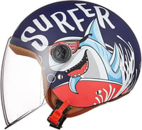 FREEUP Gyerek Motoros Sisak Napellenzővel Kék Roller Moped Bukósisak Fiúknak Lányoknak 48-55cm 5-12 Éveseknek ECE Tanúsítvánnyal 1