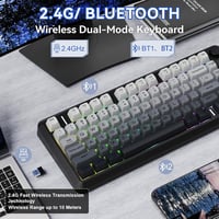 FREEWOLF M75 Kettős Módú Billentyűzet, Bluetooth+2.4G, Kijelzővel, 82 PBT Színátmenetes Billentyűsapkával, RGB Háttérvilágítással, Mac/Windo 4