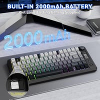 FREEWOLF M75 Kettős Módú Billentyűzet, Bluetooth+2.4G, Kijelzővel, 82 PBT Színátmenetes Billentyűsapkával, RGB Háttérvilágítással, Mac/Windo 7