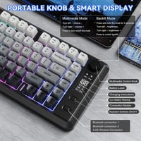 FREEWOLF M75 Kettős Módú Billentyűzet, Bluetooth+2.4G, Kijelzővel, 82 PBT Színátmenetes Billentyűsapkával, RGB Háttérvilágítással, Mac/Windo 5