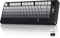 FREEWOLF M75 Kettős Módú Billentyűzet, Bluetooth+2.4G, Kijelzővel, 82 PBT Színátmenetes Billentyűsapkával, RGB Háttérvilágítással, Mac/Windo 1