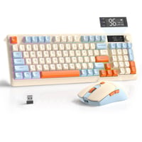 FREEWOLF T96 bežična tipkovnica i miš - Bluetooth & 2.4G, PBT - plavi 1