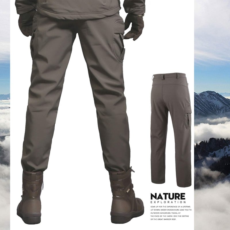 Freiesoldaten Férfi Softshell Téli Nadrág Vízálló Fleece Bélelt Túrázáshoz Síeléshez, XL-es
