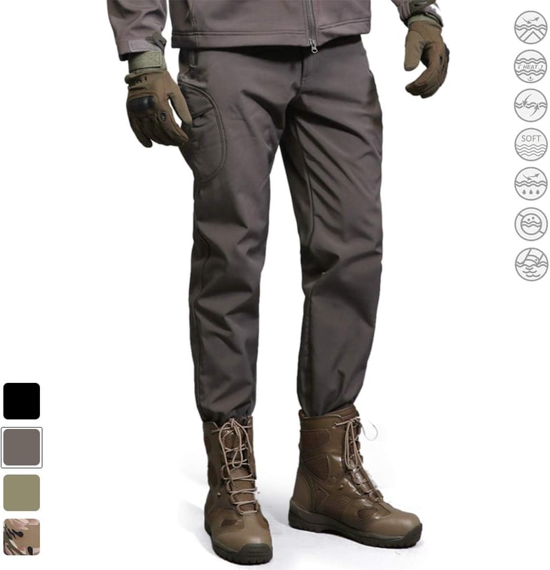 Freiesoldaten Férfi Softshell Téli Nadrág Vízálló Fleece Bélelt Túrázáshoz Síeléshez, XL-es