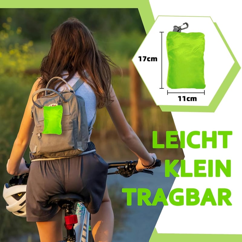 Frelaxy Hátizsák Esővédő Fényvisszaverő Csíkokkal (25-35L) - Vízálló Neon Sárga Hátizsákhuzat Túrázáshoz, Iskolába