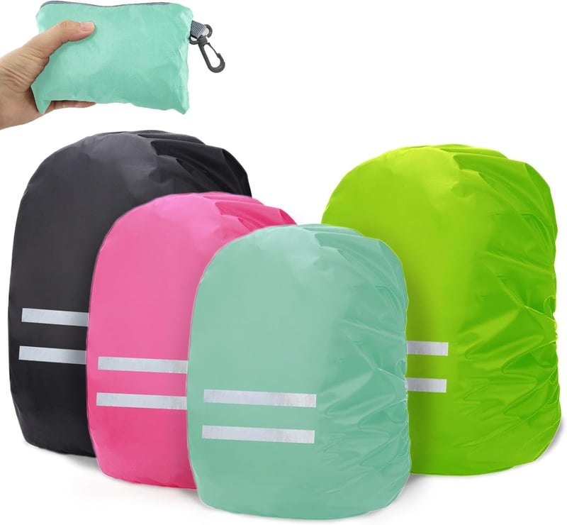 Frelaxy Hátizsák Esővédő Fényvisszaverő Csíkokkal (25-35L) - Vízálló Neon Sárga Hátizsákhuzat Túrázáshoz, Iskolába