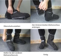 Frelaxy Vízálló Kerékpáros Cipővédő Neon Sárga Reflektoros Csíkokkal 36-39 Méret Tépőzáras Erősített Orrú Túracipő Huzat 6