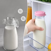 Fresilkora silikonski poklopci za staklene boce, 6 komada, poklopci za boce od sigurnog materijala za hranu, višekratni silikonski poklopac 4 cm, za boce za mlijeko i sokove 4